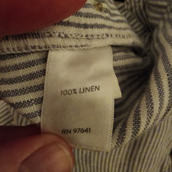 J.Jill Love Linen- Navy & White Nautical Striped 100% Linen Pants ...XS - Picture 7 of 11